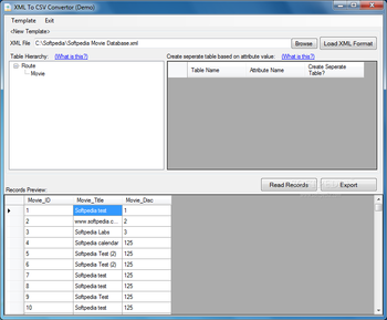 XML to CSV Convertor screenshot