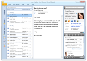 Xobni screenshot