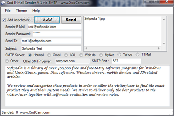 Xod E-mail Sender screenshot