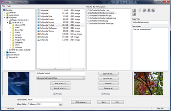Xorax HTML Album Maker screenshot