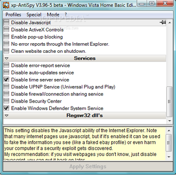 XP-Antispy nLite Addon screenshot