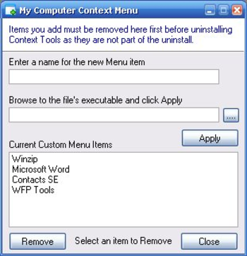 XP Context Tools screenshot