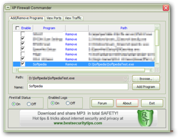 XP Firewall Commander screenshot
