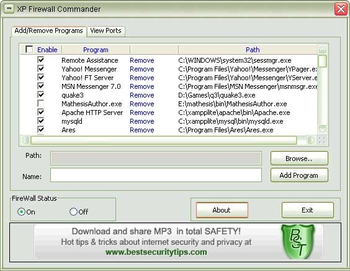XP Firewall Commander screenshot 2