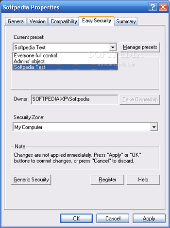 XP Home Permissions Manager screenshot 2