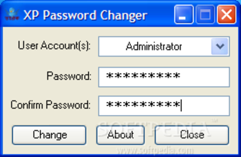 XP Password Changer screenshot