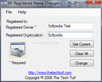 XP Registered Name Changer screenshot