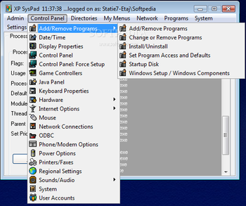XP SysPad screenshot 2