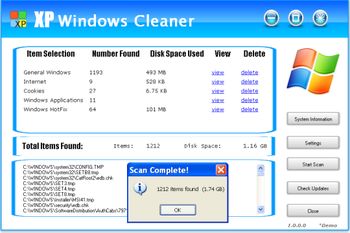 XP Windows Cleaner screenshot