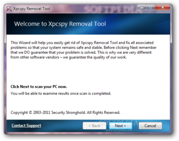 Xpcspy Removal Tool screenshot