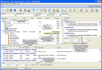 Xpert-Timer Project Time Tracking screenshot