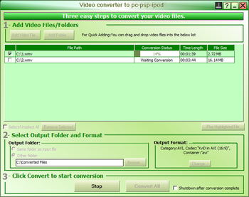 Xpress iPod/PSP Video Converter screenshot