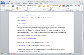 XpressDox Document Assembly for Word 2007 or Word 2010 screenshot
