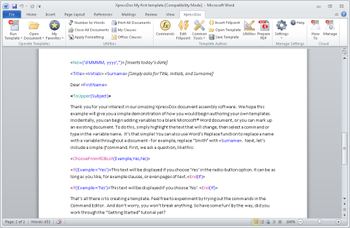 XpressDox Document Assembly for Word 2010  screenshot