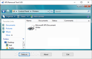 XPS Removal Tool screenshot