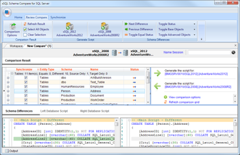 xSQL Schema Compare for SQL Server screenshot