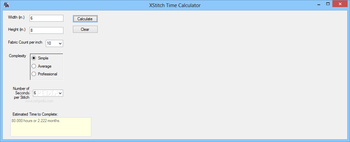 XStitch Time Calculator screenshot