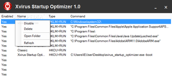 Xvirus Startup Optimizer screenshot 2