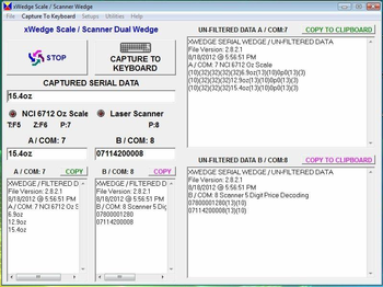 xWedge Scanner / Scale Serial Wedge screenshot