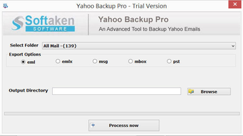 Yahoo Backup Pro screenshot