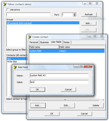 Yahoo Contacts Delphi Component screenshot 2