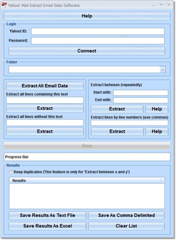 Yahoo! Mail Extract Email Data Software screenshot