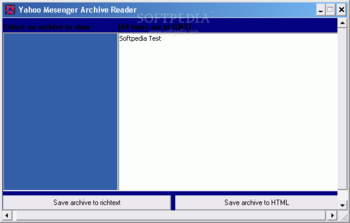 Yahoo Messenger Archive Reader screenshot