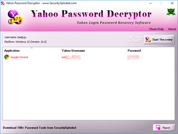 Yahoo Password Decryptor screenshot