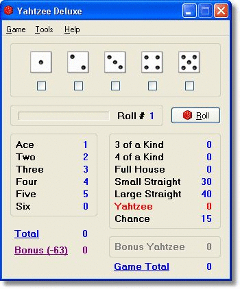 Yahtzee Deluxe screenshot