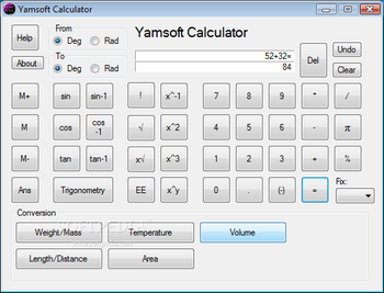 Yamsoft Calculator screenshot