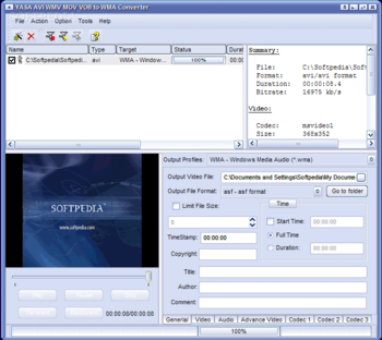 YASA AVI WMV MOV VOB to WMA Converter screenshot 3