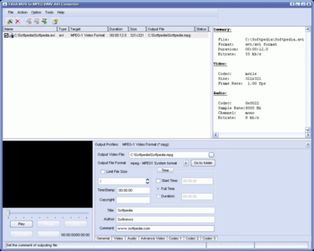 YASA MOV to MPEG WMV AVI Converter screenshot