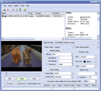 YASA VOB to iPod Converter screenshot 2