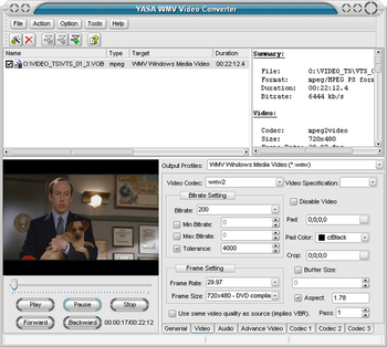 YASA WMV Video Converter screenshot