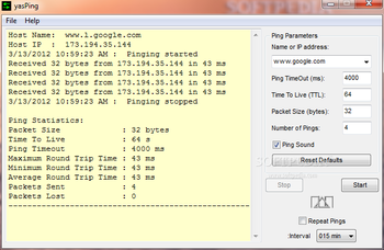 yasPing screenshot