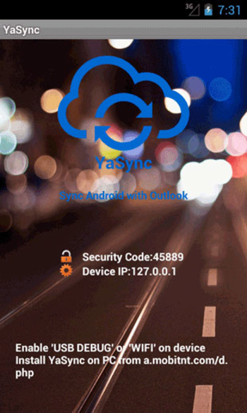 YaSync screenshot 2