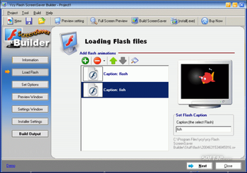 Ycy Flash Screensaver Builder screenshot