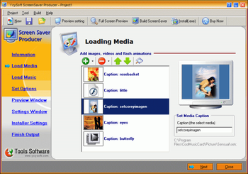 YcySoft ScreenSaver Producer screenshot