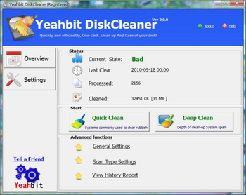 Yeahbit DiskCleaner screenshot