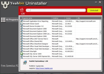 Yeahbit Uninstaller screenshot