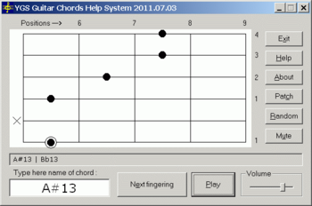 YGS Guitar Chords Help System screenshot