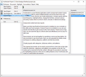 Yoshikoder screenshot 2