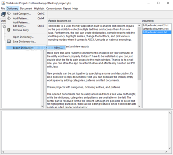 Yoshikoder screenshot 3