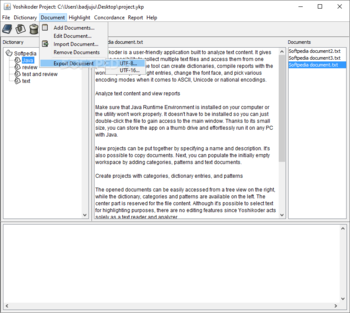 Yoshikoder screenshot 4