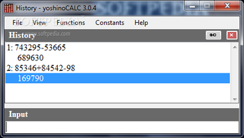 yoshinoCALC screenshot 2