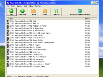 Your Folder Hider Program screenshot
