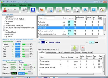 Your Own Nutritionist screenshot