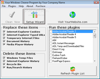 Your Windows Cleaner Program screenshot