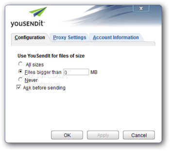 YouSendIt Plug-in for Outlook screenshot 3