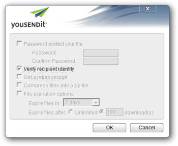 YouSendIt Plug-in for Outlook screenshot 5